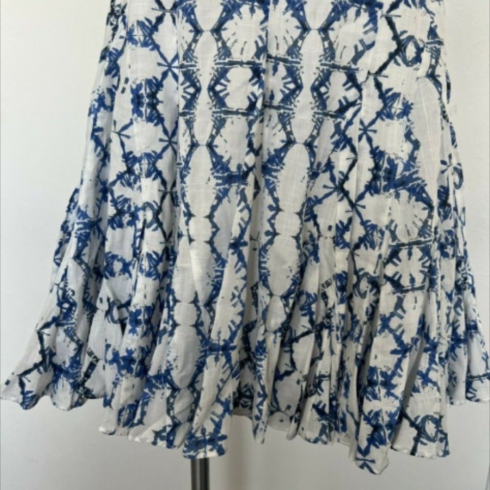 Rebecca Taylor size 4 Sleeveless Tie Dye Dress Color:Frost Combo blue and white - Picture 6 of 12